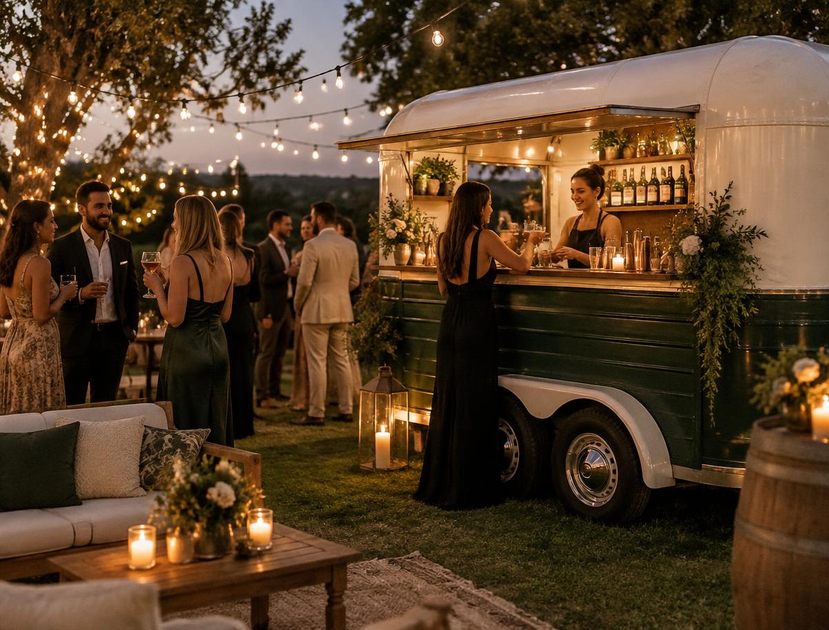 Mobil bar på et utendørs arrangement